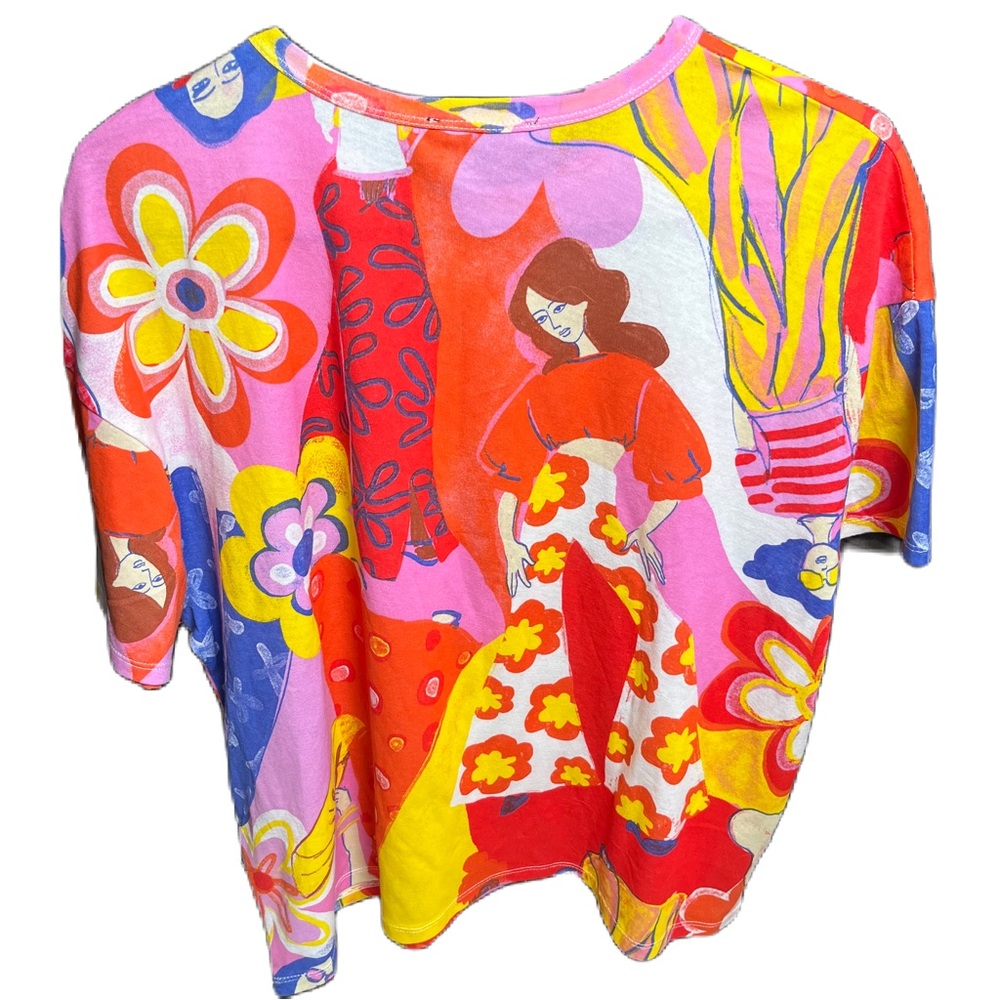 Zara Multicolor Abstract Print Top, NWT, SZ Medium